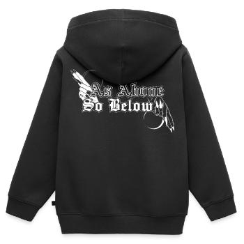 Comme en haut donc en bas, Solve et Coagula - Sweat Premium à capuche zippé enfant bio - noir - Dos - AI Model Kid Male (0cm)