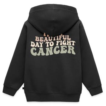 Es ist ein schöner Tag, um Krebs zu bekämpfen, Krebs zu bekämpfen - Kinder Premium Organic Zip Hoodie - Schwarz - Hinten - AI Model Kid Male (0cm)