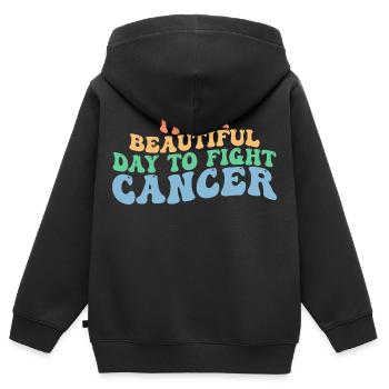 Es ist ein schöner Tag, um Krebs zu bekämpfen, Krebs zu bekämpfen - Kinder Premium Organic Zip Hoodie - Schwarz - Hinten - AI Model Kid Male (0cm)
