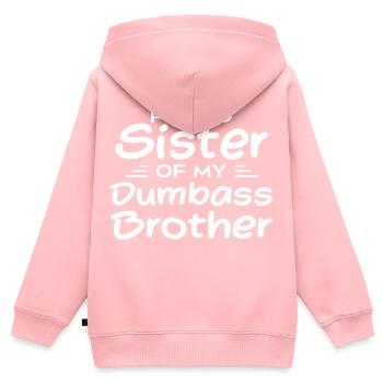 Stolze Schwester meines blöden Bruders - Kinder Premium Organic Zip Hoodie - Rosa - Hinten - AI Model Kid Female (0cm)