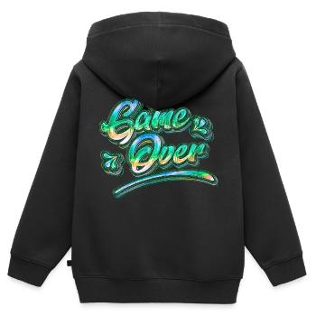 Game Over Graffiti - Sweat Premium à capuche zippé enfant bio - noir - Dos - AI Model Kid Male (0cm)
