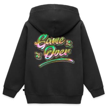 Game Over Graffiti - Sweat Premium à capuche zippé enfant bio - noir - Dos - AI Model Kid Male (0cm)
