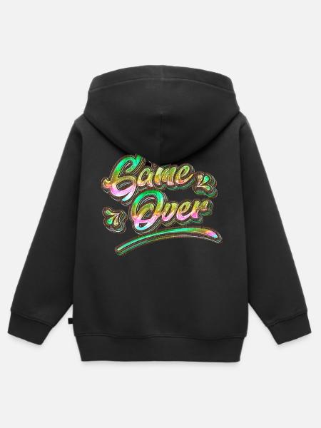 Game Over Graffiti - Felpa Premium con cappuccio con zip bambino bio - nero