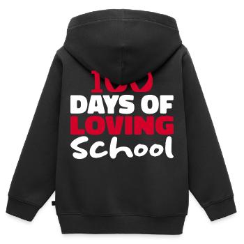 100 Jours D’école Aimante | 100 Jours D’école - Sweat Premium à capuche zippé enfant bio - noir - Dos - AI Model Kid Male (0cm)