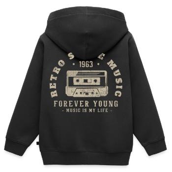 Retro 1963 Geburtstagsgeschenk 1963 Jahrgang 1963 - Kinder Premium Organic Zip Hoodie - Schwarz - Hinten - AI Model Kid Male (0cm)