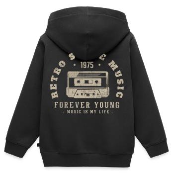Retro 1975 Geburtstagsgeschenk 1975 Jahrgang 1975 - Kinder Premium Organic Zip Hoodie - Schwarz - Hinten - AI Model Kid Male (0cm)