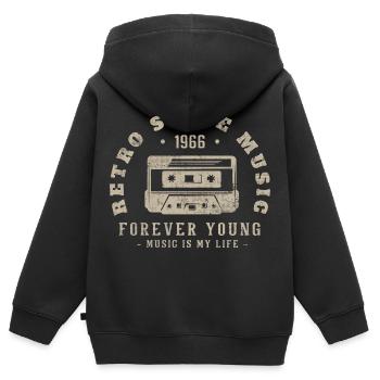 Retro 1966 Geburtstagsgeschenk 1966 Jahrgang 1966 - Kinder Premium Organic Zip Hoodie - Schwarz - Hinten - AI Model Kid Male (0cm)