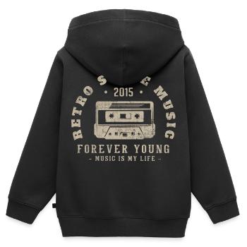 Retro 2015 Geburtstagsgeschenk 2015 Jahrgang 2015 - Kinder Premium Organic Zip Hoodie - Schwarz - Hinten - AI Model Kid Male (0cm)