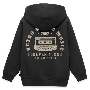 Retro 2002 Geburtstagsgeschenk 2002 Jahrgang 2002 - Kinder Premium Organic Zip Hoodie - Schwarz - Hinten - AI Model Kid Male (0cm)