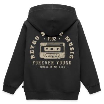 Retro 1992 Geburtstagsgeschenk 1992 Jahrgang 1992 - Kinder Premium Organic Zip Hoodie - Schwarz - Hinten - AI Model Kid Male (0cm)