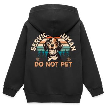 Service Human - Sweat Premium à capuche zippé enfant bio - noir - Dos - AI Model Kid Male (0cm)