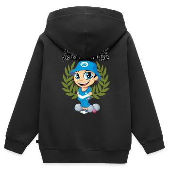 König der Schalen - Kinder Premium Organic Zip Hoodie - Schwarz - Hinten - AI Model Kid Male (0cm)