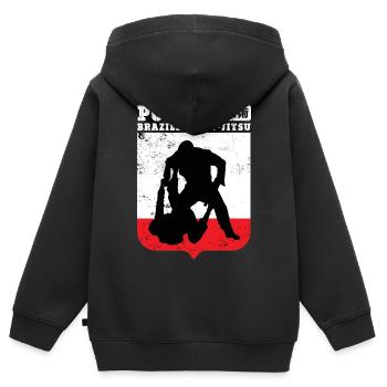 Brazilian Jiu-Jitsu Poland - Kinder Premium Organic Zip Hoodie - Schwarz - Hinten - AI Model Kid Male (0cm)