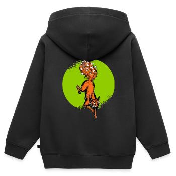 A Fox has Dreams - Kids Premium Organic Zip-up Hoodie - black - Back - AI Model Kid Male (0cm)