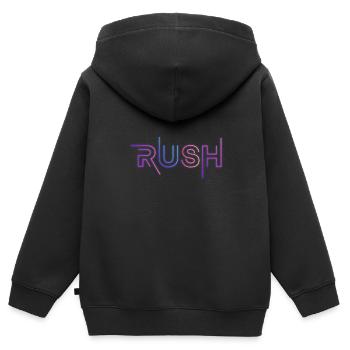 Neon rush - Sweat Premium à capuche zippé enfant bio - noir - Dos - AI Model Kid Male (0cm)