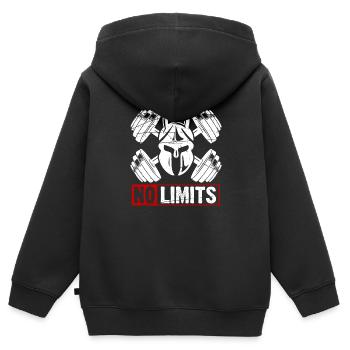 Fitnesstrainer - Kinder Premium Organic Zip Hoodie - Schwarz - Hinten - AI Model Kid Male (0cm)
