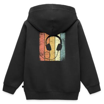 Headphone beats - Kids Premium Organic Zip-up Hoodie - black - Back - AI Model Kid Male (0cm)