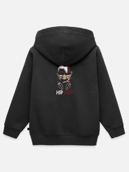 Hip-Hop-Künstlerin - Kinder Premium Organic Zip Hoodie - Schwarz
