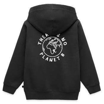 Geen planeet B - Kinder Premium zip hoodie biologisch - zwart - Achter - AI Model Kid Male (0cm)
