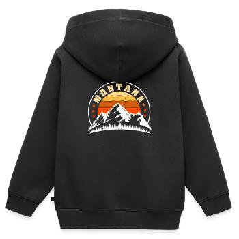 Montana - Kinder Premium Organic Zip Hoodie - Schwarz - Hinten - AI Model Kid Male (0cm)