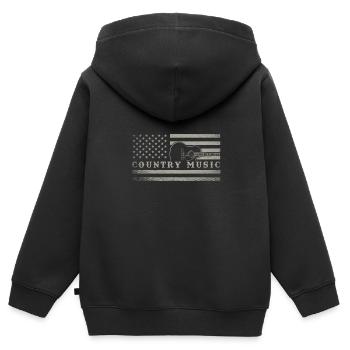Amerikanische Country-Musik - Kinder Premium Organic Zip Hoodie - Schwarz - Hinten - AI Model Kid Male (0cm)