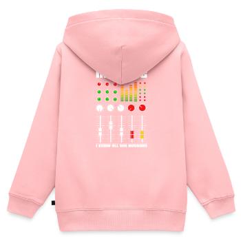 Audio-Mixing-Panik - Kinder Premium Organic Zip Hoodie - Rosa - Hinten - AI Model Kid Female (0cm)