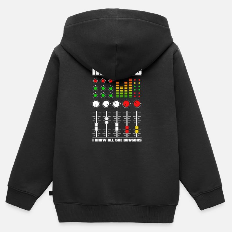 Panique de mixage audio - Sweat Premium à capuche zippé enfant bio - noir
