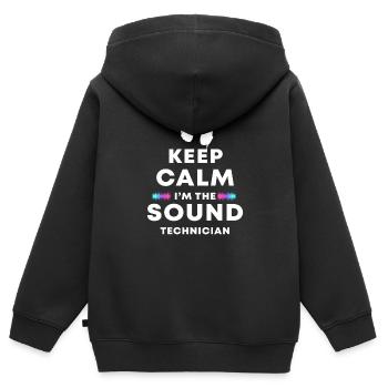 Tontechniker - Kinder Premium Organic Zip Hoodie - Schwarz - Hinten - AI Model Kid Male (0cm)