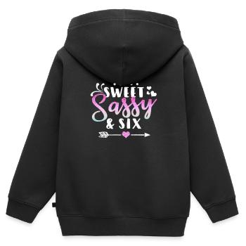 Süßer Frechdachs 6 - Kinder Premium Organic Zip Hoodie - Schwarz - Hinten - AI Model Kid Male (0cm)