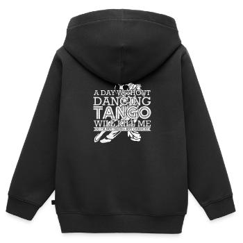 Danser le tango - Sweat Premium à capuche zippé enfant bio - noir - Dos - AI Model Kid Male (0cm)