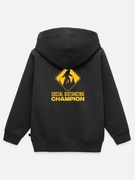 Social Distancing Champion - Kinder Premium Organic Zip Hoodie - Schwarz