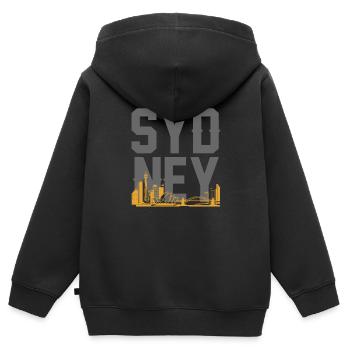 Australie Sydney - Sweat Premium à capuche zippé enfant bio - noir - Dos - AI Model Kid Male (0cm)