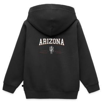 Arizona - Kinder Premium Organic Zip Hoodie - Schwarz - Hinten - AI Model Kid Male (0cm)