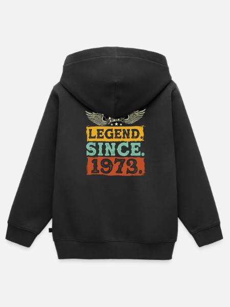 Legend Since 1973 - Kinder Premium Organic Zip Hoodie - Schwarz