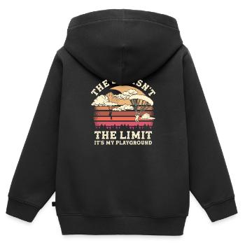 Paragliding Sky Limit - Kinder Premium Organic Zip Hoodie - Schwarz - Hinten - AI Model Kid Male (0cm)