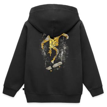 | de skate | de skateboard Patineur - Sweat Premium à capuche zippé enfant bio - noir - Dos - AI Model Kid Male (0cm)