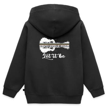 Paroles de sagesse - Sweat Premium à capuche zippé enfant bio - noir - Dos - AI Model Kid Male (0cm)