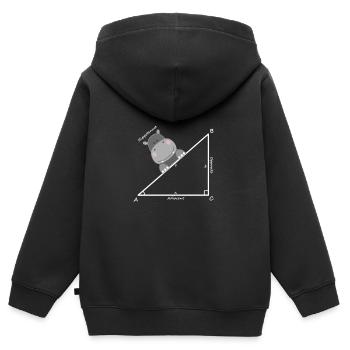 hippotenuse - Kids Premium Organic Zip-up Hoodie - black - Back - AI Model Kid Male (0cm)