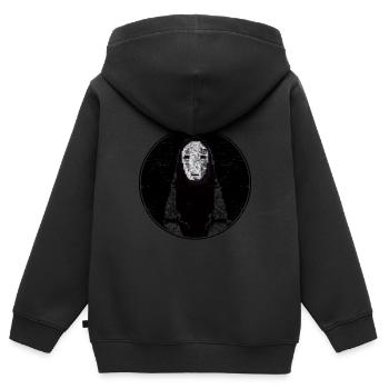 pas de visage - Sweat Premium à capuche zippé enfant bio - noir - Dos - AI Model Kid Male (0cm)