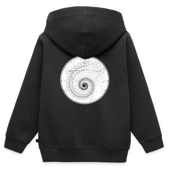 mathematische spirale - Kinder Premium Organic Zip Hoodie - Schwarz - Hinten - AI Model Kid Male (0cm)