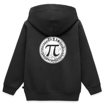 pi - Sweat Premium à capuche zippé enfant bio - noir - Dos - AI Model Kid Male (0cm)