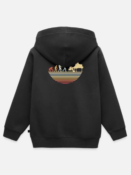 Piano Evolution - Kinder Premium Organic Zip Hoodie - Schwarz