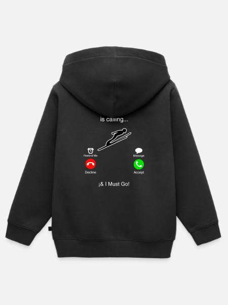 El Esquí me esta llamando y debo ir - Premium børne zip-hættetrøje økologisk - sort