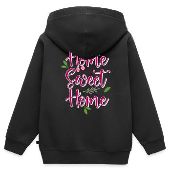 home - Kinder Premium Organic Zip Hoodie - Schwarz - Hinten - AI Model Kid Male (0cm)