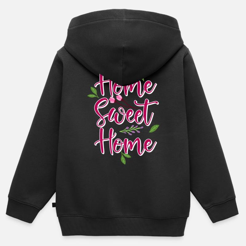 home - Sweat Premium à capuche zippé enfant bio - noir