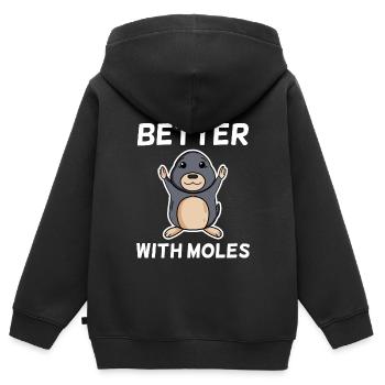 Maulwurf - Kinder Premium Organic Zip Hoodie - Schwarz - Hinten - AI Model Kid Male (0cm)