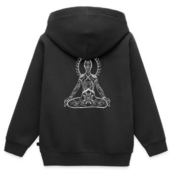 meditieren - Kinder Premium Organic Zip Hoodie - Schwarz - Hinten - AI Model Kid Male (0cm)
