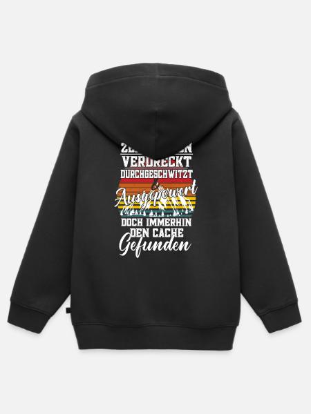 Den Cache Gefunden - Kinder Premium Organic Zip Hoodie - Schwarz
