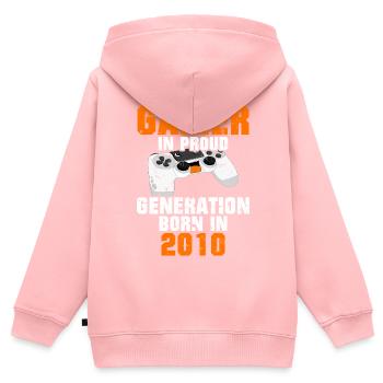 Gamer Sklave 2010 Geboren Geburtstag Gaming - Kinder Premium Organic Zip Hoodie - Rosa - Hinten - AI Model Kid Female (0cm)