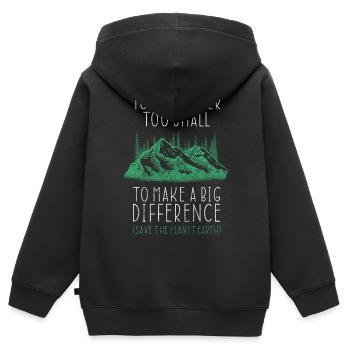 Naturschutz Planet Ozean - Kinder Premium Organic Zip Hoodie - Schwarz - Hinten - AI Model Kid Male (0cm)